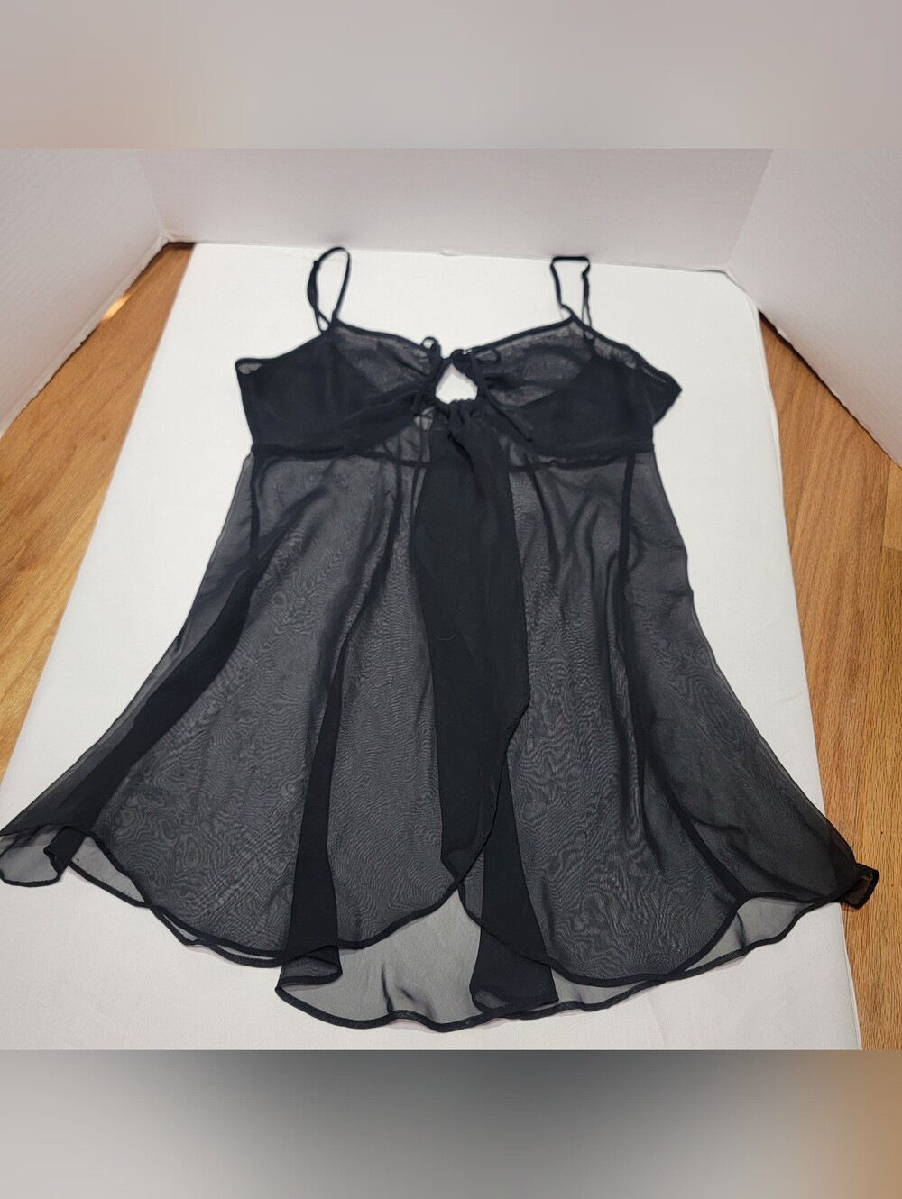 Vintage Victoria's Secret Black Sheer Babydoll Slip Dress